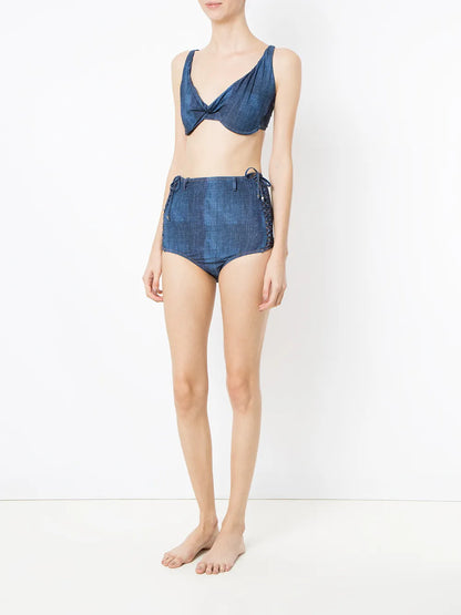High Waist Denim Bikini Set
