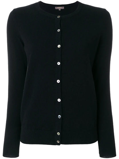 Round Neck Contrast Button Cardigan