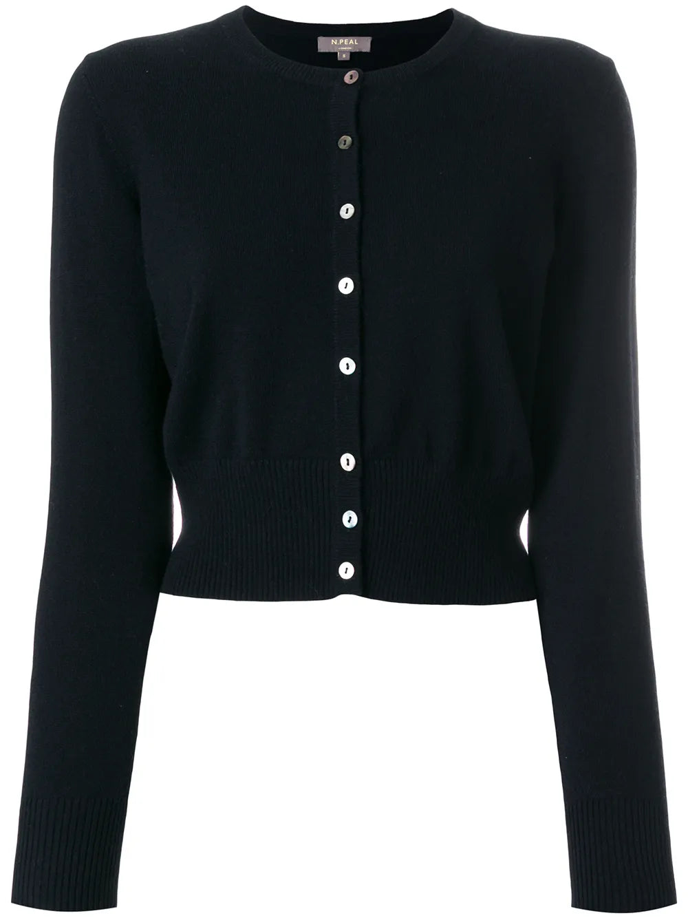 Cropped Contrast Button Cardigan