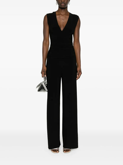 Ruched V-Neck Jumpsuit