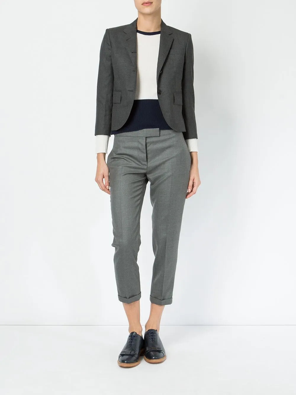 Notched-Lapel Single-Breasted Blazer
