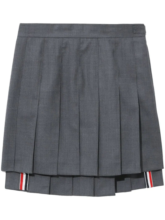 Pleated High-Low Skirt