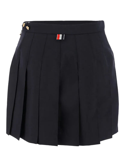 Asymmetric Pleated Miniskirt