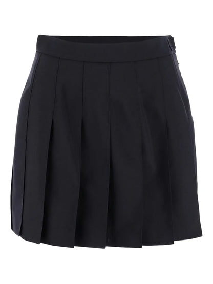 Asymmetric Pleated Miniskirt