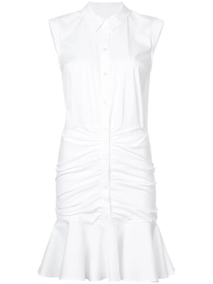 Frill-Trim Shirt Dress