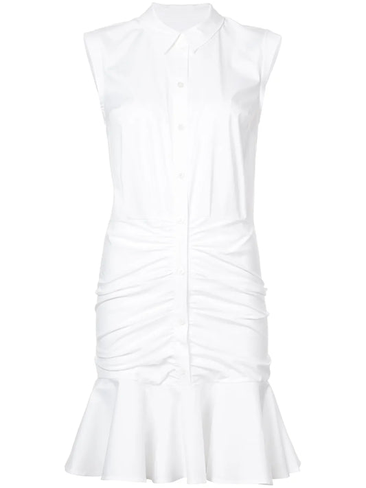 Frill-Trim Shirt Dress