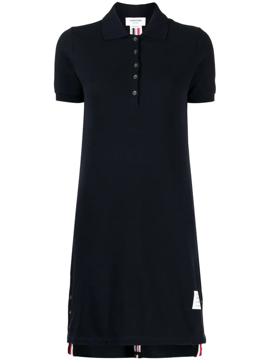 Stripe-Detailing Piqué Polo Dress
