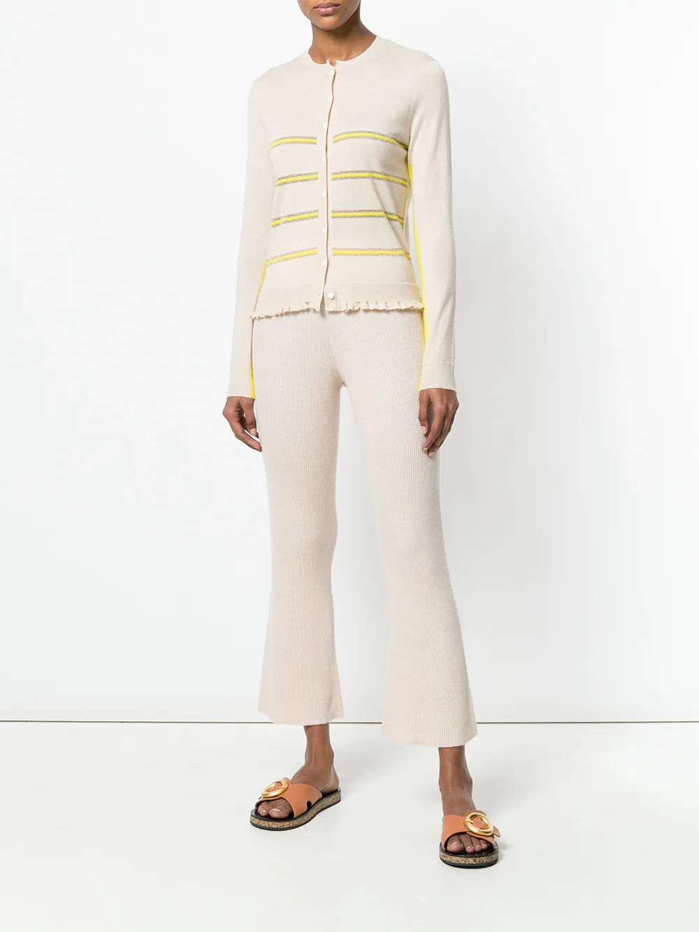 Capucine Cropped Striped Cardigan