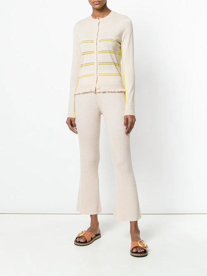 Capucine Cropped Striped Cardigan