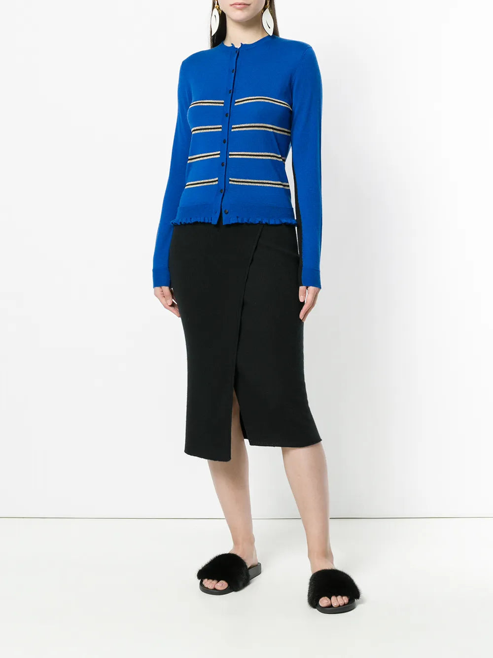 Capucine Cropped Striped Cardigan