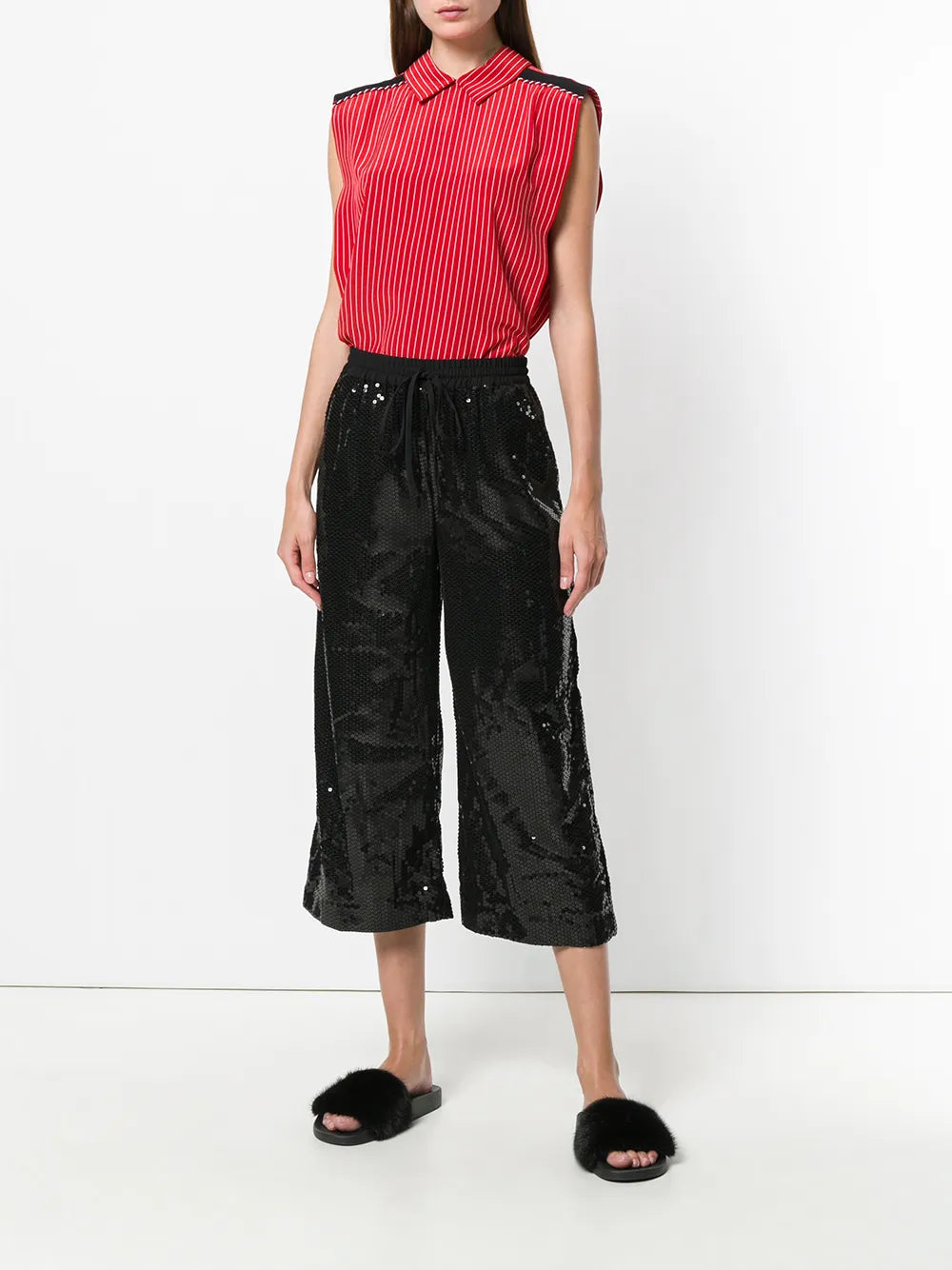Cropped Drawstring Trousers