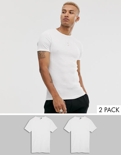 Cotton Tonal Logo Slim Fit 2-Pack T-Shirt
