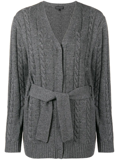 Cashmere Blend Cable Knit Cardigan