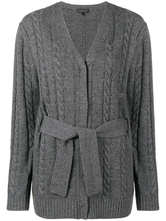 Cashmere Blend Cable Knit Cardigan