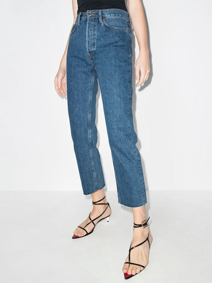 Stove Pipe High-Rise Jeans