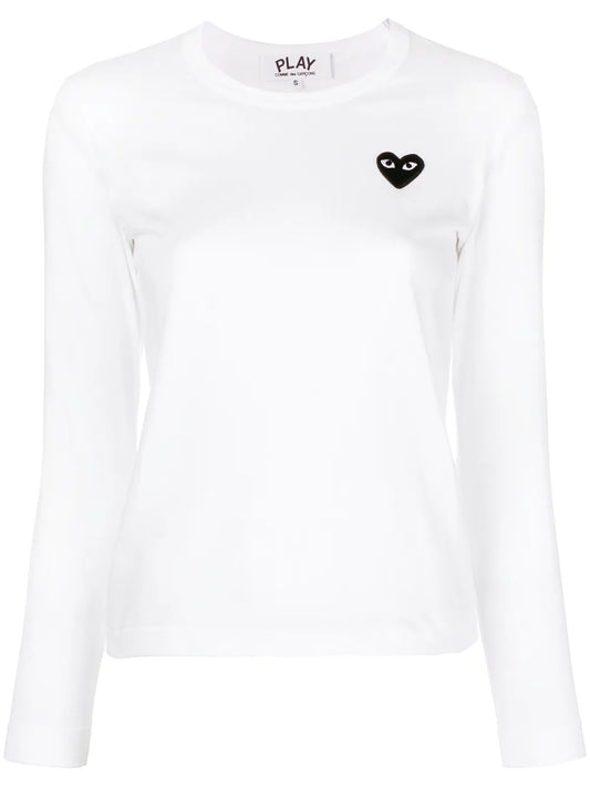 Long Sleeves Embroidered Heart T-Shirt