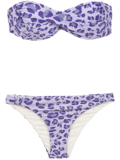 Printed Bandeau Bikini Set