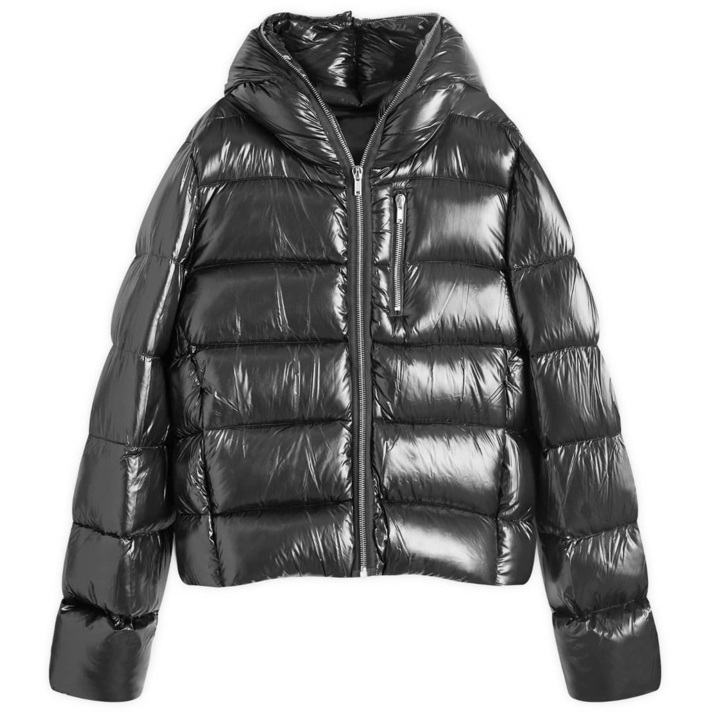 Sealed Lacque Hooded Puffer Jacket