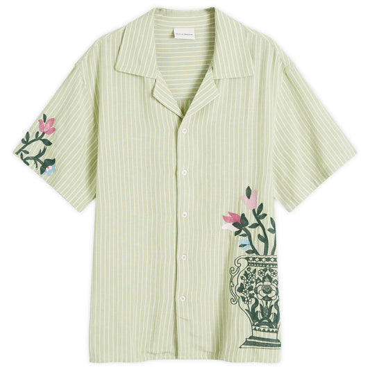 Embroidered Flowers Vacation Shirt