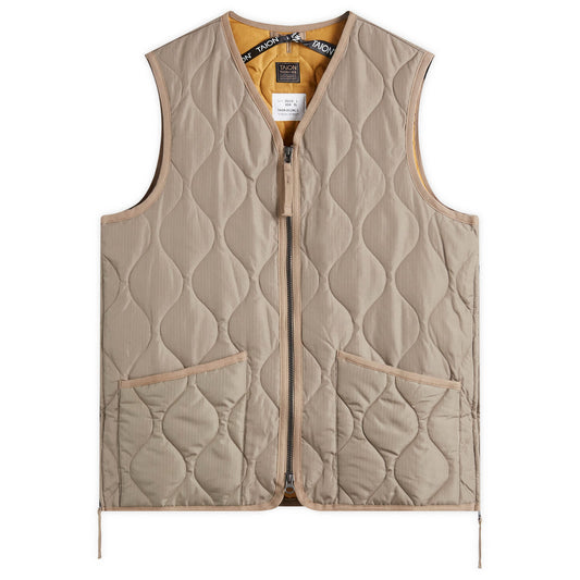 Military Zip V-Neck Down Vest