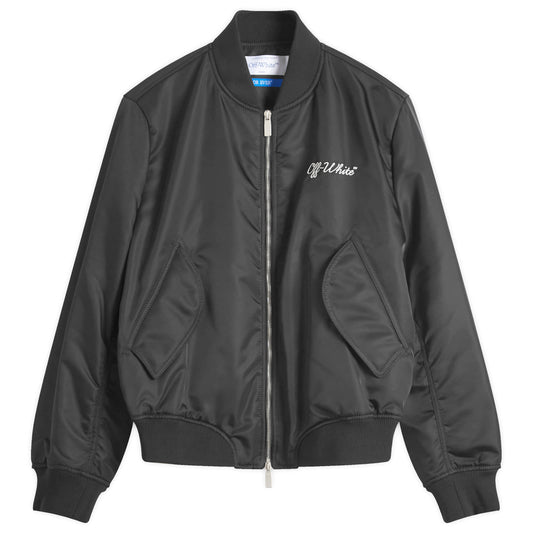 Script Nylon Varsity Bomber Jacket