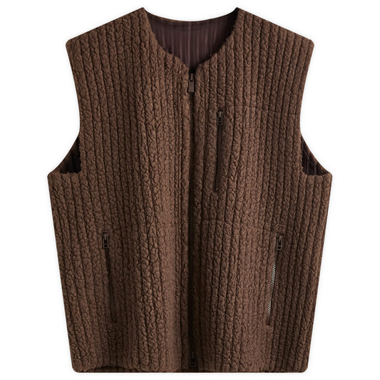 Pleated Boa Fleece Vest