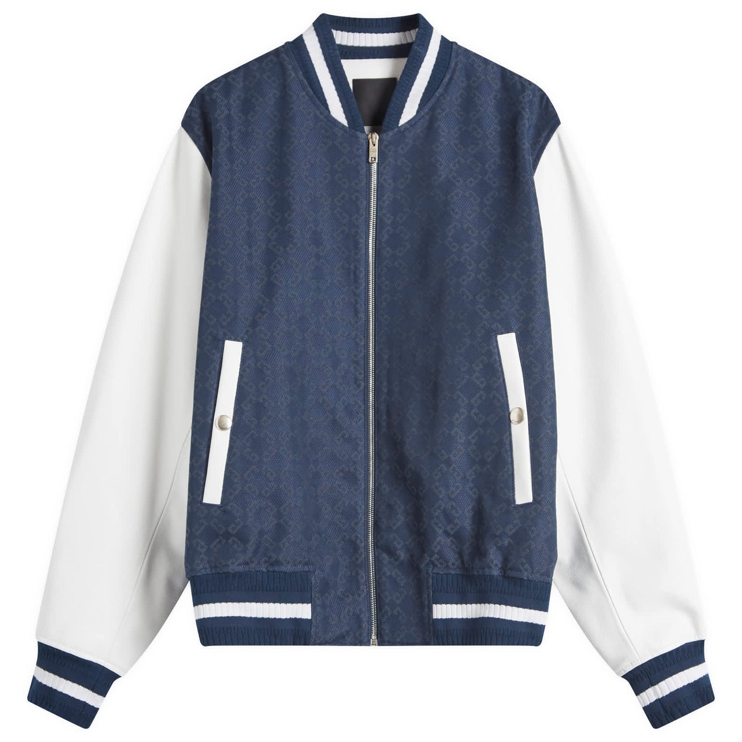 Mixed Material Varsity Jacket