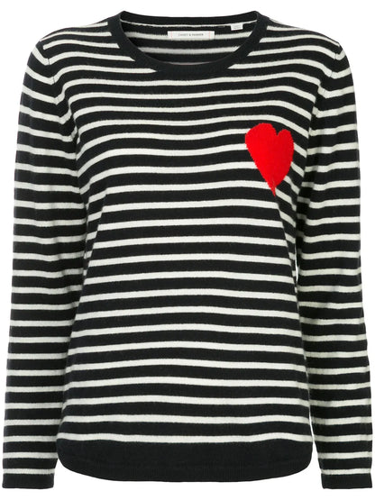 Breton Stripe Heart Jumper