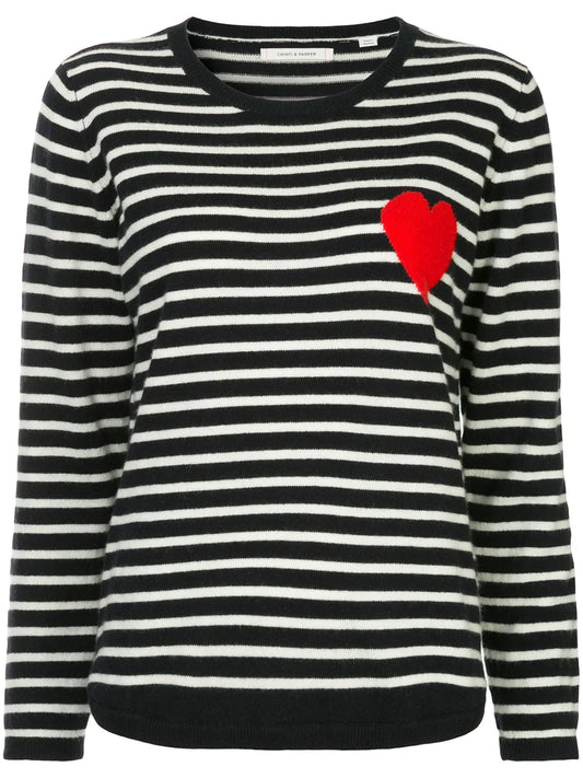 Breton Stripe Heart Jumper