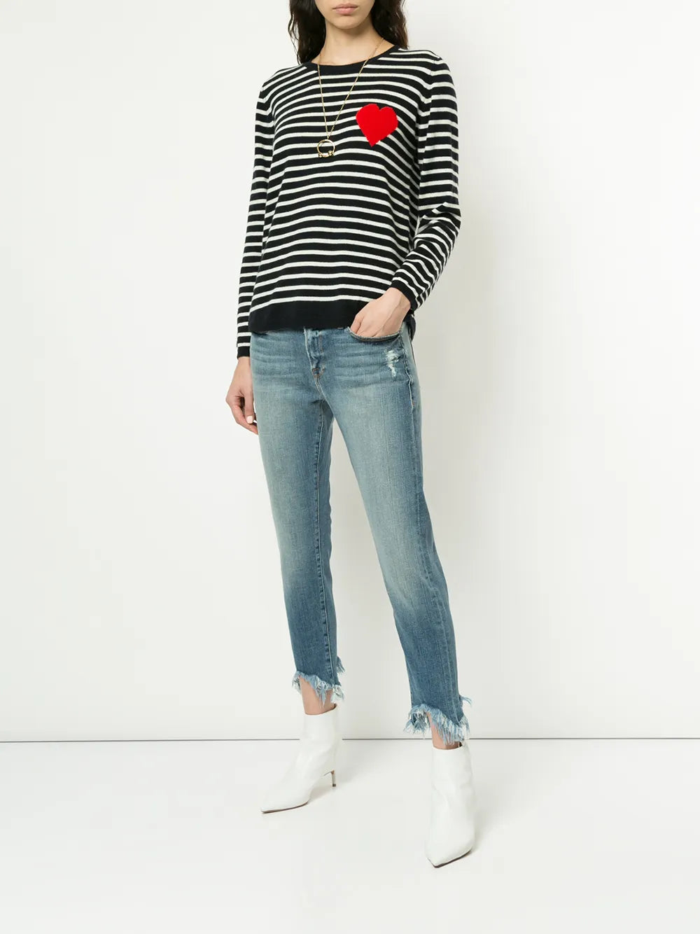 Breton Stripe Heart Jumper