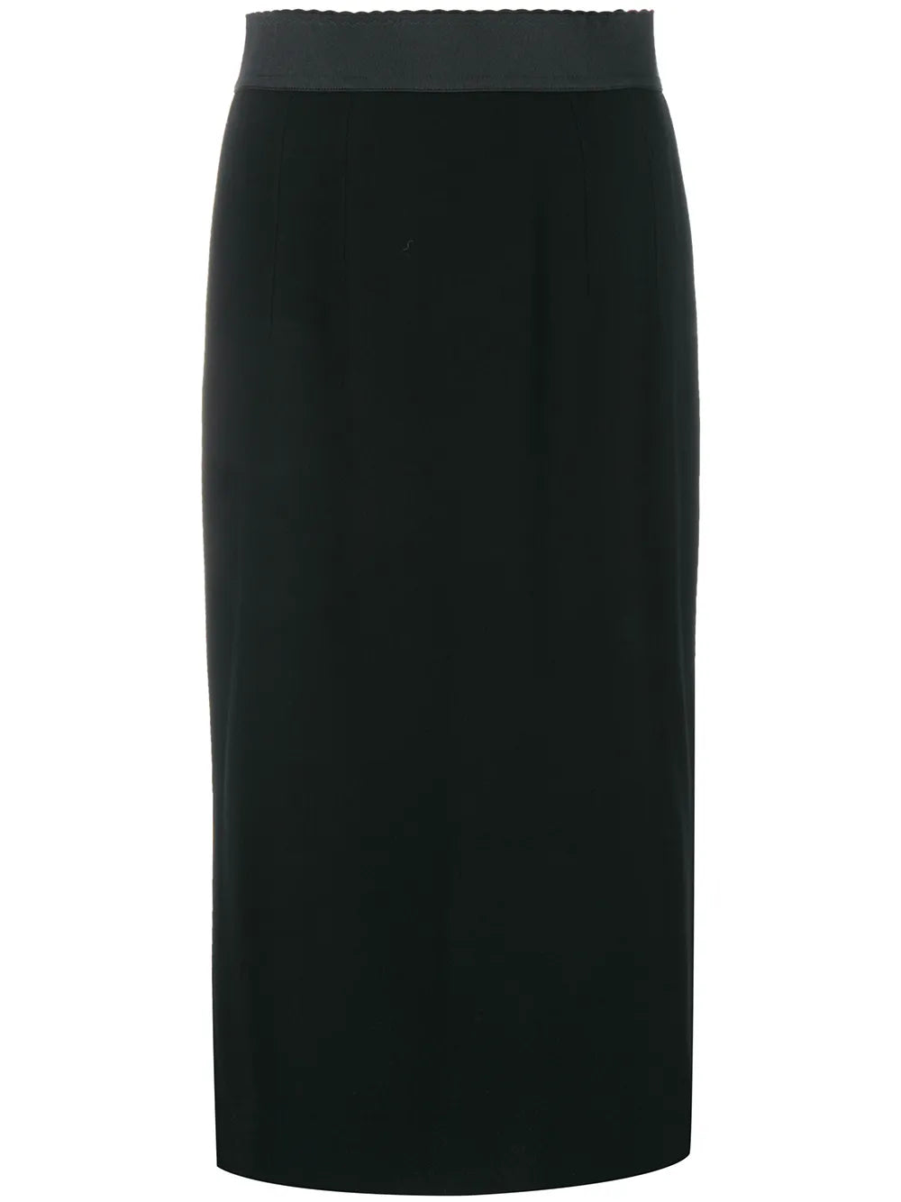 Scallop-Edge Midi Skirt
