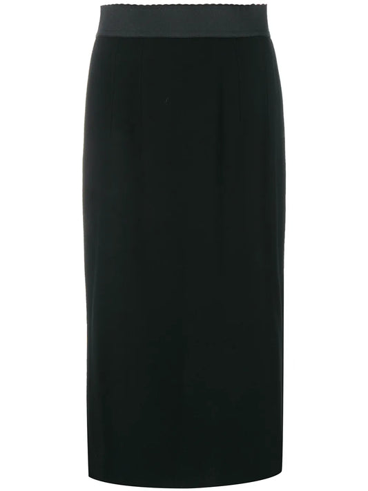 Scallop-Edge Midi Skirt