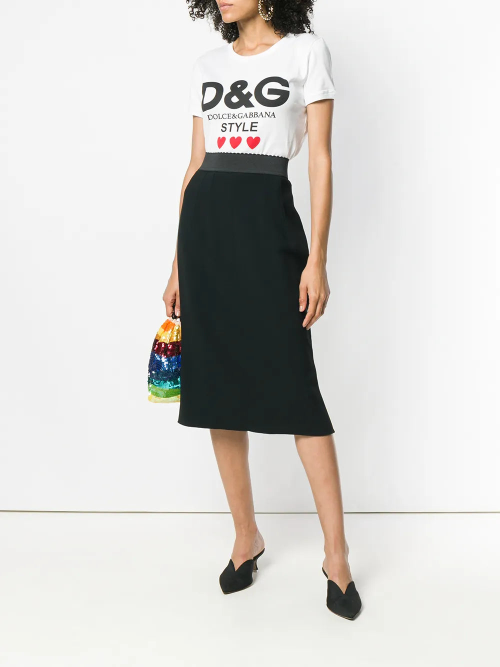 Scallop-Edge Midi Skirt