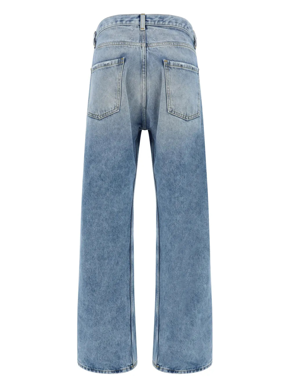Contrast-Pocket Straight-Leg Jeans