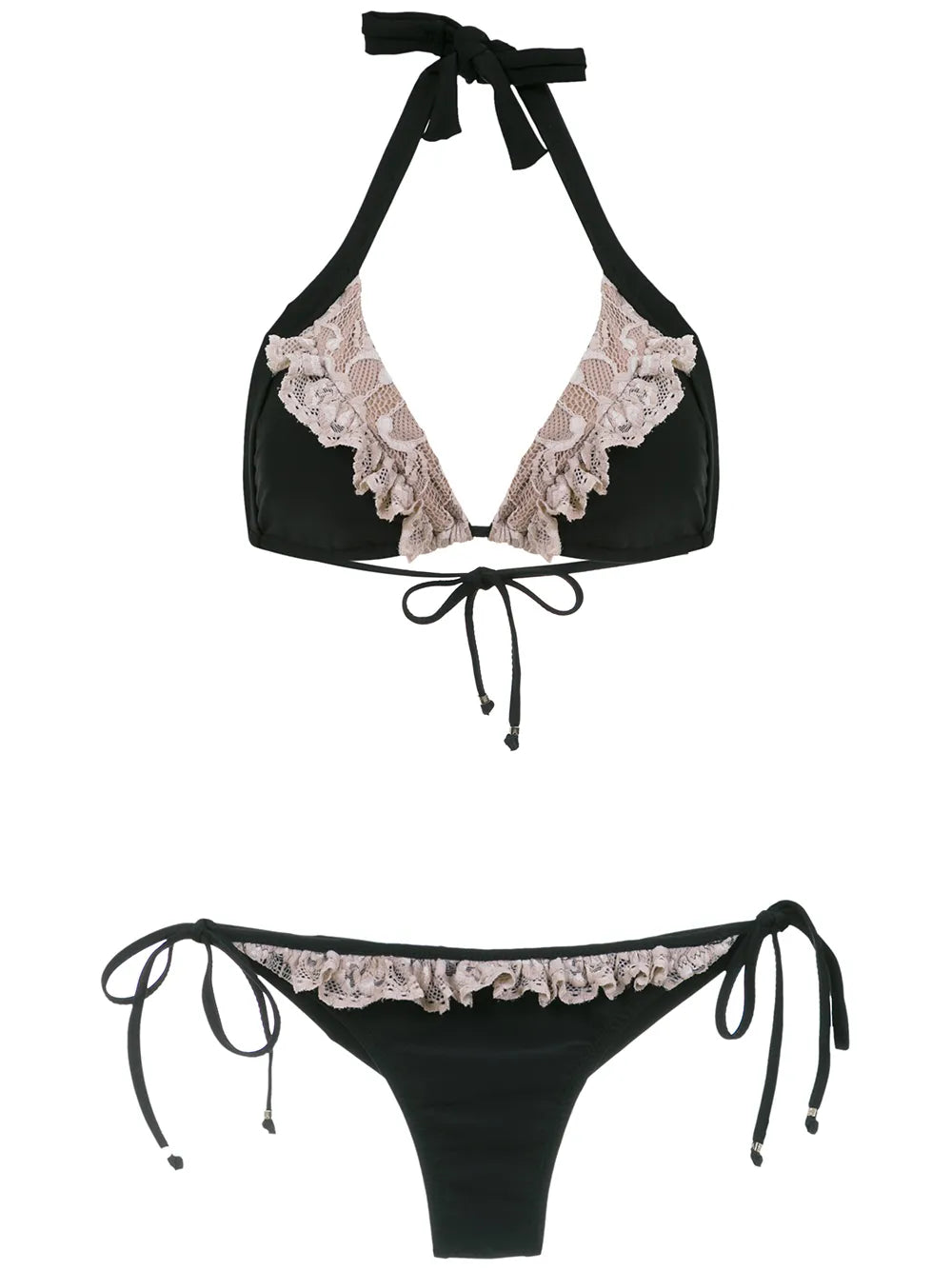 Lace Panel Bikini Set