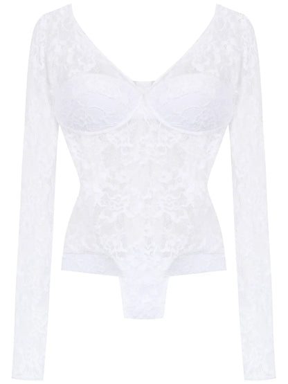 Long Sleeved Lace Bodysuit