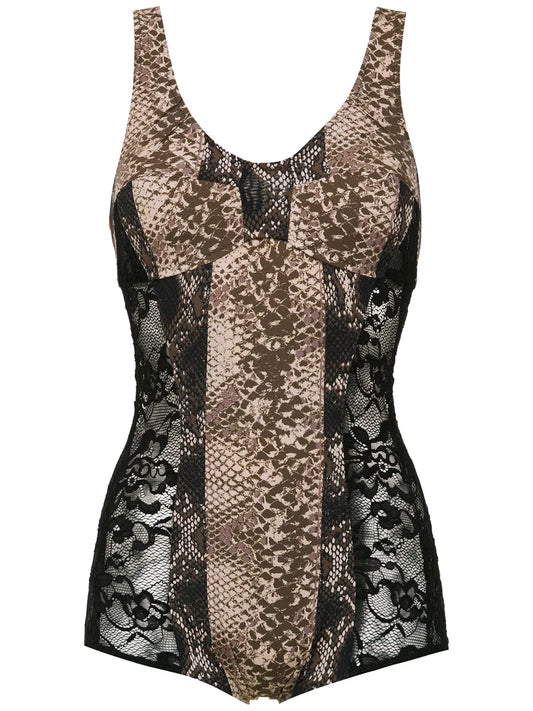 Printed Lace Swimsuit