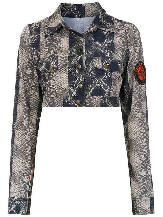 Cropped Printed Jacket