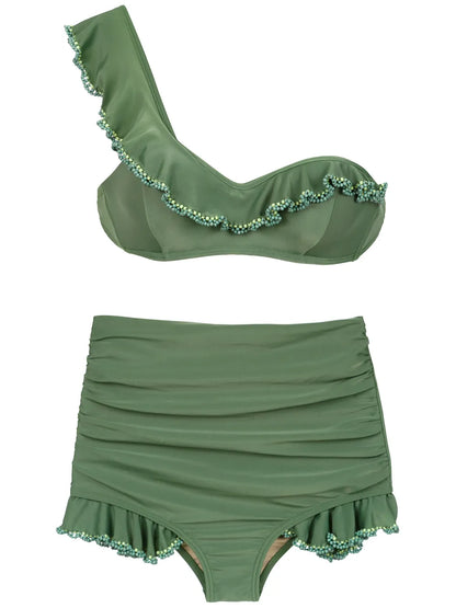 One Shoulder Hot Pants Bikini