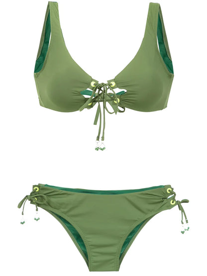 Lace Up Bikini Set