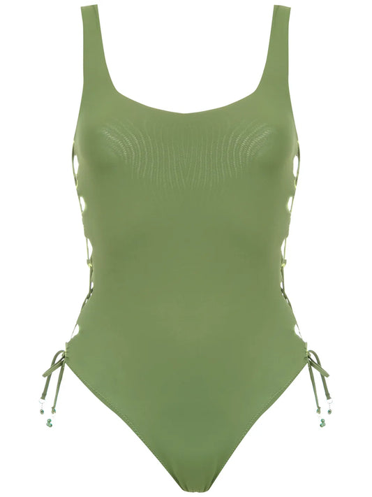 Lace Up Detail Swimsuit