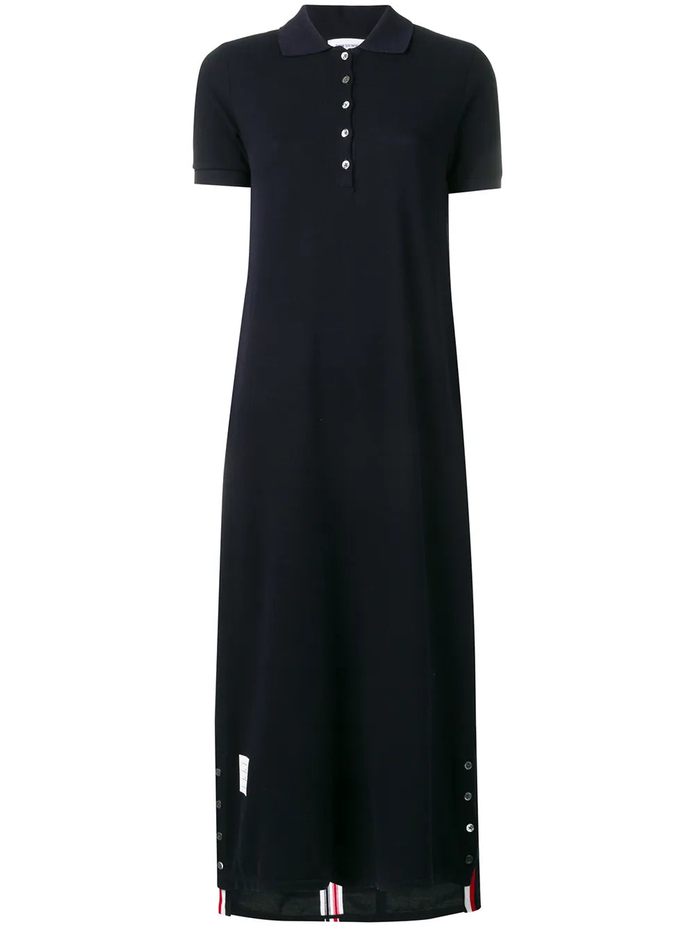 Center-Back Stripe Piqué Polo Dress