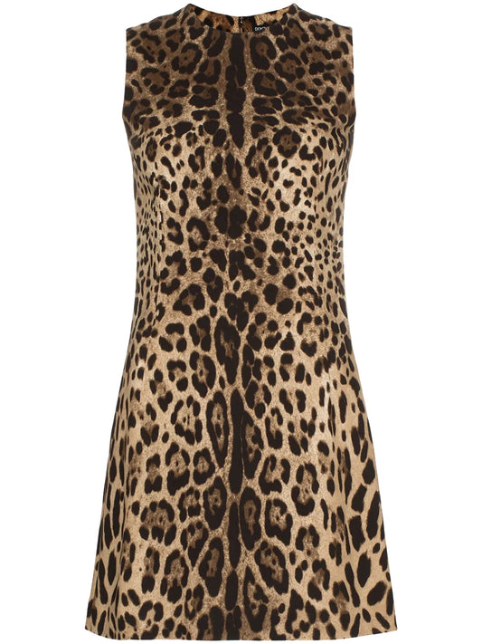 Leopard-Print A-Line Minidress