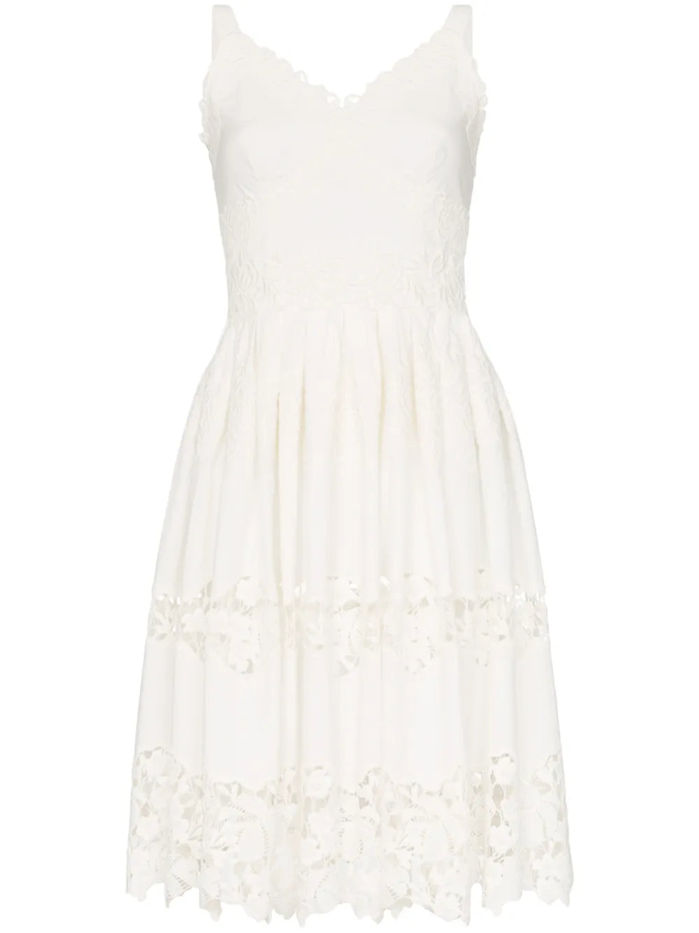 Floral Embroidered Cutout Midi-Dress