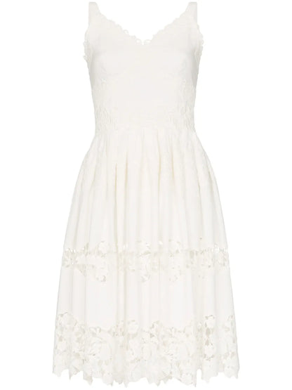 Floral Embroidered Cutout Midi-Dress