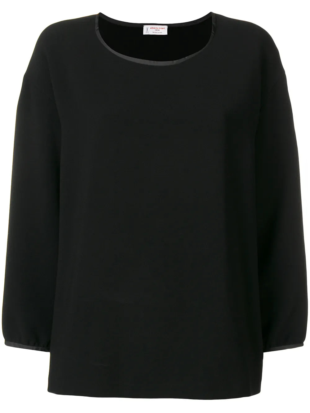 Satin Trim Crepe Blouse