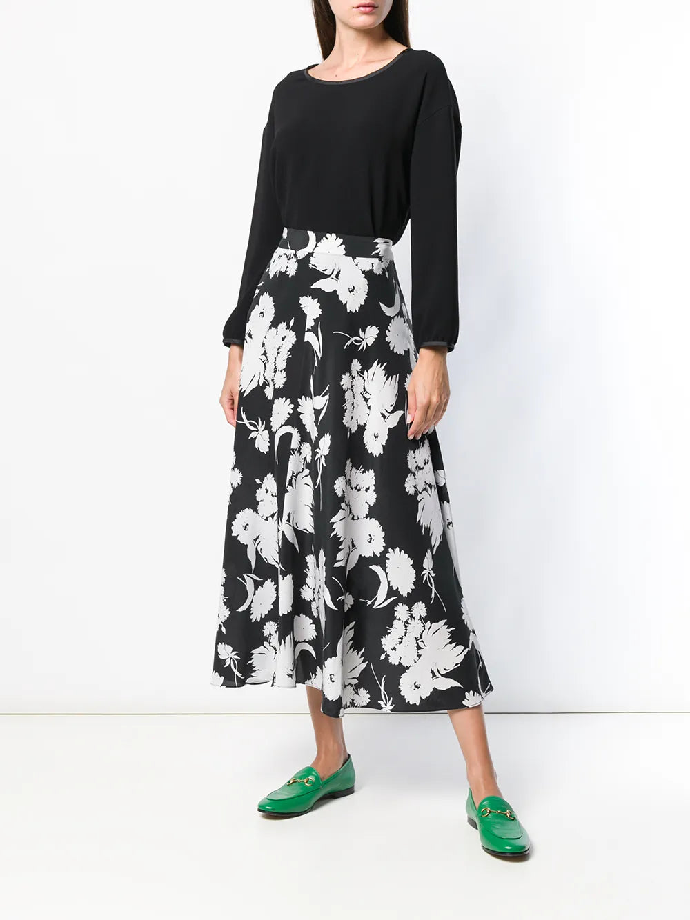 Satin Trim Crepe Blouse