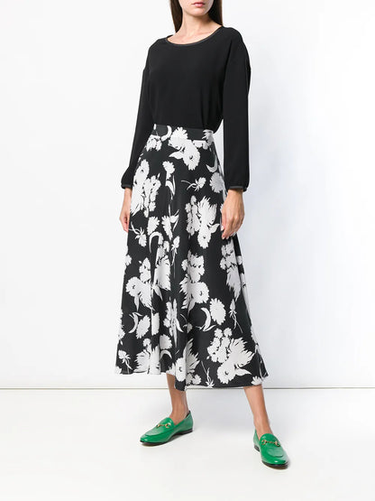 Satin Trim Crepe Blouse