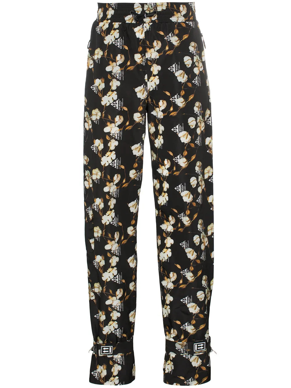 Floral Design Jogger Pants "Black"