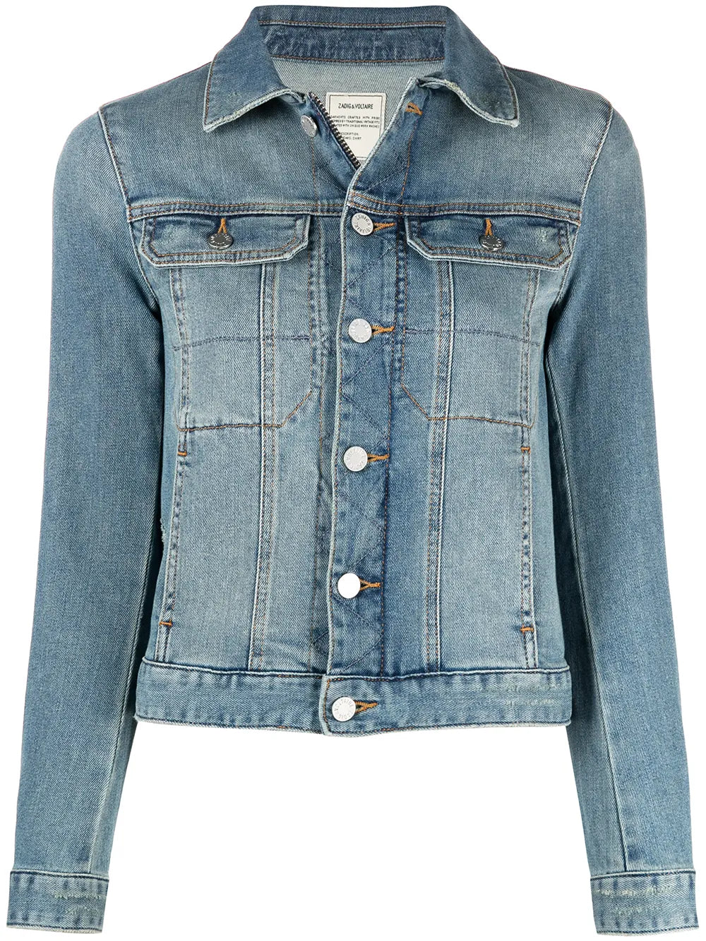 Button-Front Denim Jacket